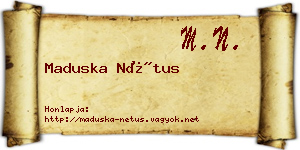 Maduska Nétus névjegykártya